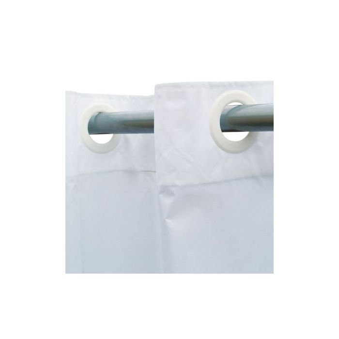 SHOWER CURTAIN WHITE HOOKLESS 72X77